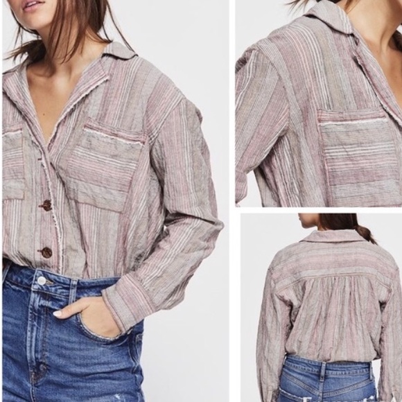 Free People Tops - ✨ SOLD ✨ NWT FREE PEOPLE stripe blouse cotton top